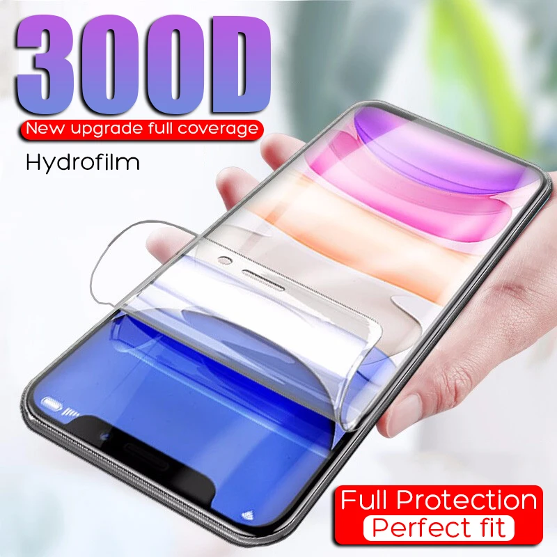 

300D Screen Protector On The For iPhone 11 Pro Max Film HydroFilm Soft For iPhone X XR XS MAX Screen Protective Film(Not Glass)
