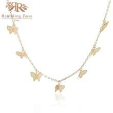 מכירה לוהטת חמוד פרפר קולר שרשרת נשים זהב שרשרת הצהרת צווארון נשי שרשרת קולר הטוב ביותר הניצוץ תכשיטים(China)