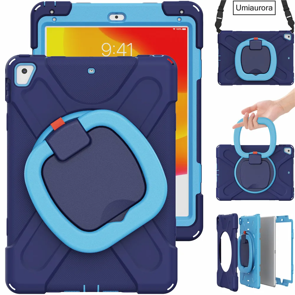 Enhanced Shockproof Tablet Case with 360° Rotating Handle and Stand