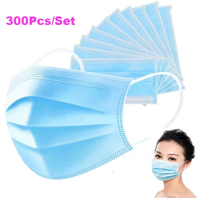 

Wholesale Disposable Face Masks - 300 PCS - For Home & Office - 3-Ply Breathable & Comfortable Filter Safety Mask