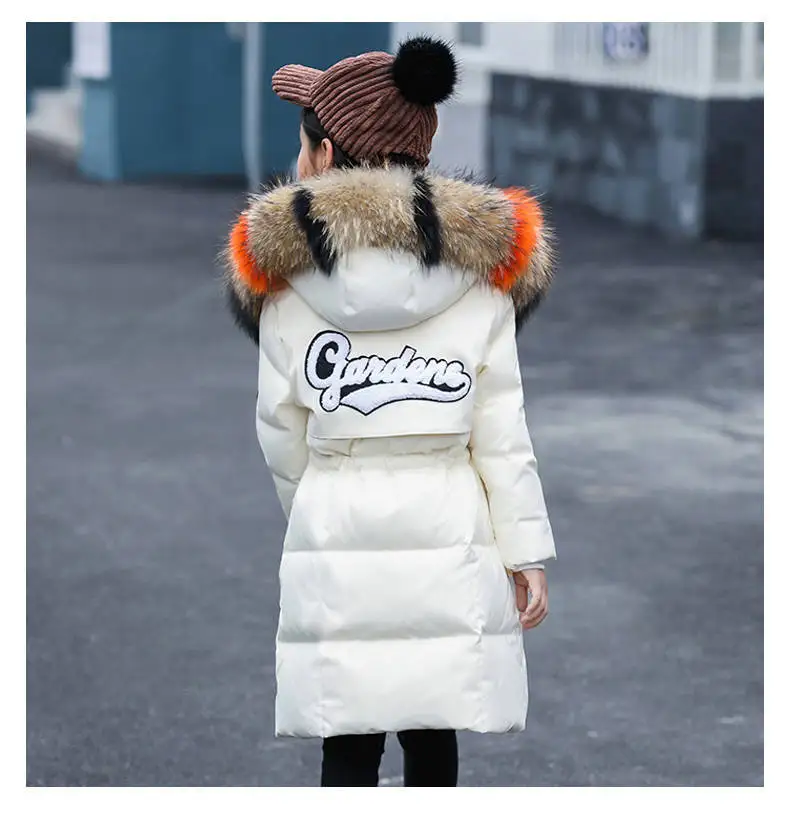 Inverno meninas jaqueta crianças longo engrossar casacos