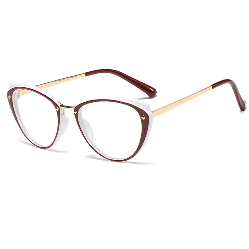 95193 wine-red-white Belmon кошачий глаз очки оправа женские очки для работы за компьютером рецептурная оптика для женщин очки с прозрачными линзами оправа 95193 - Цвет оправы: 95193 wine-red-white