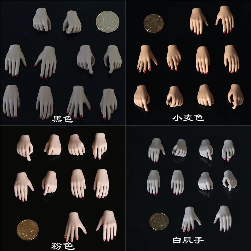 

1/6 Scale Female Figure Accessory Nude Gloves Hand Model Three Type Shape Gesture Model For 12" Woman Action Figure Body