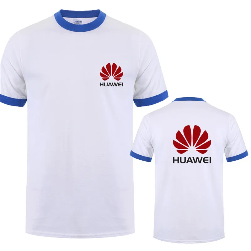 Новая модная футболка huawei Мужская хлопковая футболка с коротким рукавом футболки LH-125