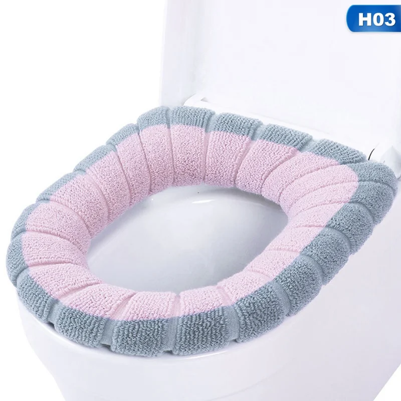 New Winter Comfortable Soft Heated Washable Toilet Seat Mat Set Bathroom Accessories Interior For Home Decor Closestool Mat - Цвет: 03