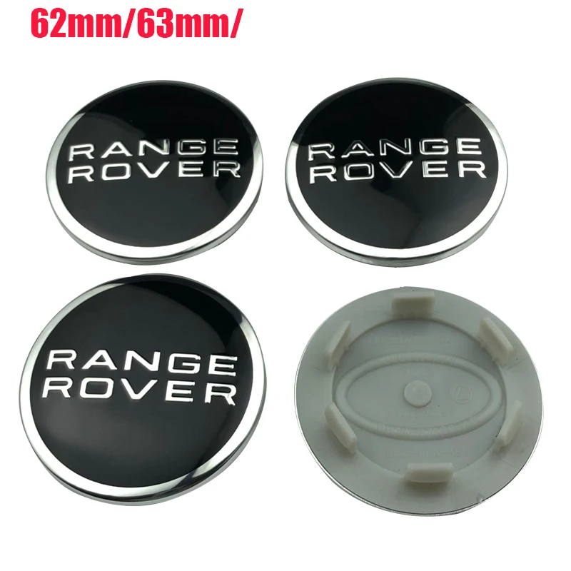 4 unids/lote 62mm coche-estilo de tapacubos para centro de rueda llanta de coche logotipo emblema insignia coche cubre para Land Rover RANGE ROVER Evoque descubrimiento