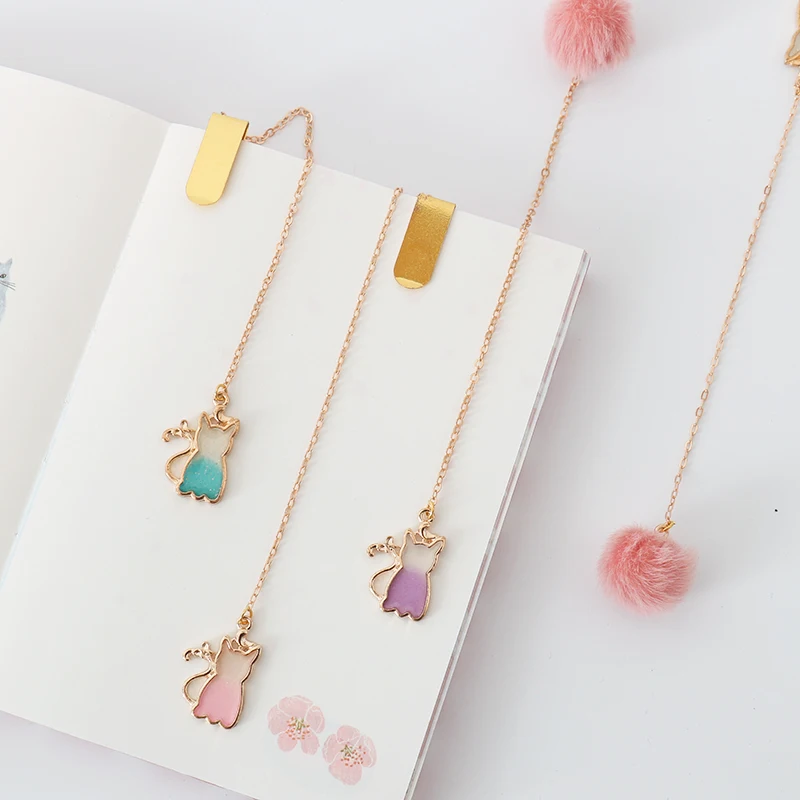 Metal bookmark animal bookmark bookmarks stationery supplies TUTU Cute Cartoon Animals Metal cat bookmark Bookmarks for Books Student Stationery School Office Supply Paper Clip H0439