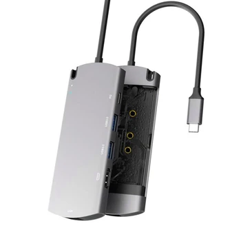 

USB3.1 Docking Station with Hard Disk Box, Support M.2NGFF Solid State Hard Disk with PD Fast Charge/RJ45/HDMI Interface