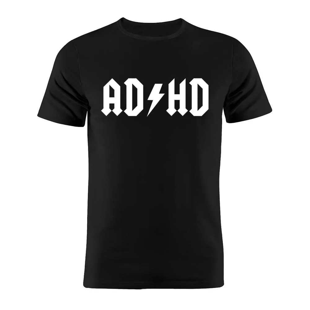 Хлопок унисекс футболка ADHD Забавный силуэт художественная Подарочная футболка - Цвет: Черный