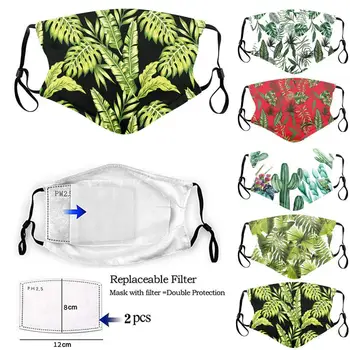 

MASQUE Leaf Print Face Mask PM2.5 Filter Masks Washable Reusable Protective Anti Dust Mouth Mask Mouth-Muffle Maske Mascarilla