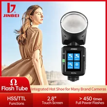 JINBEI HD-2pro HSS TTL Outdoor Portable Wireless Master Flash Touch Screen Adjustable Round Head Camera Speedlite for Sony/Nikon