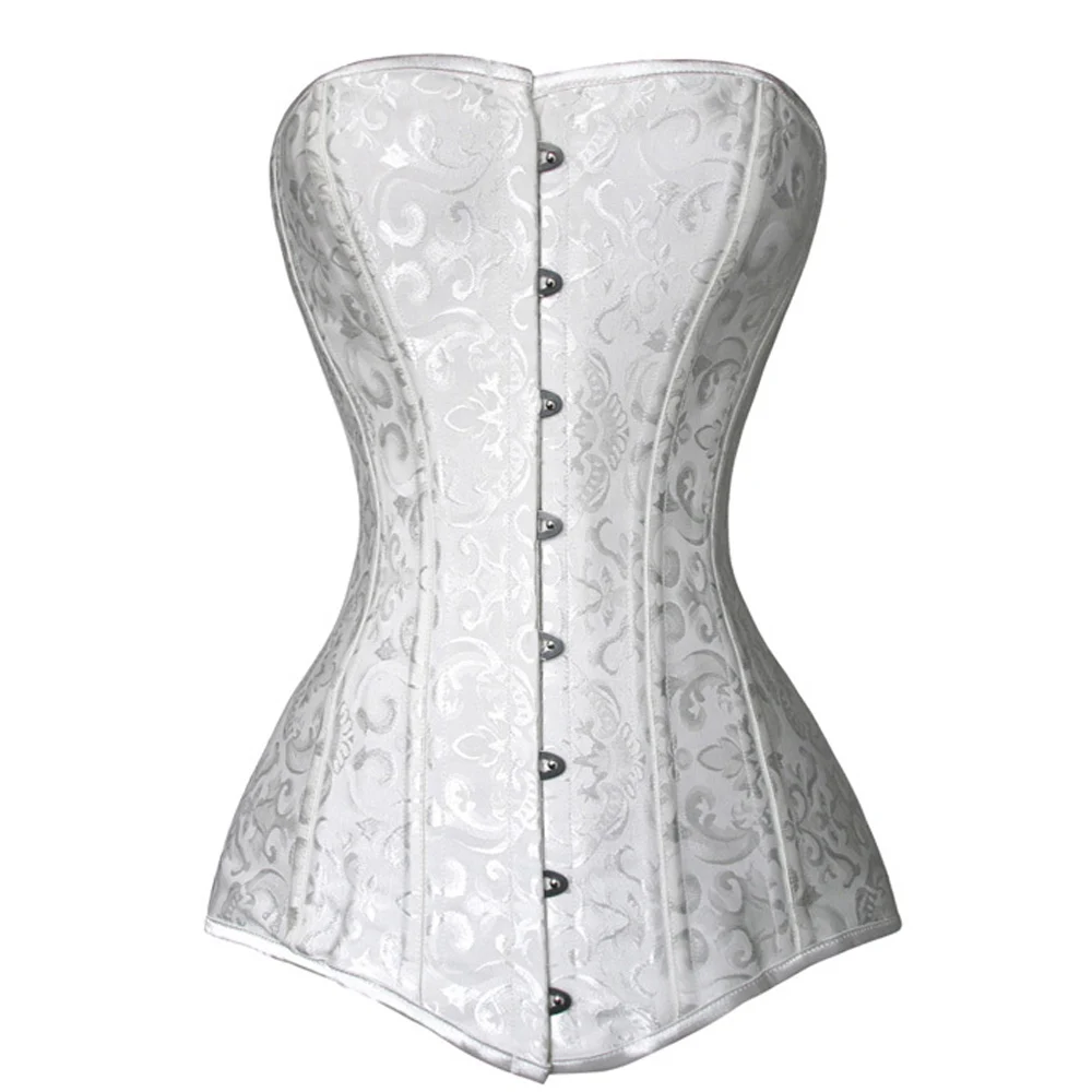

Womens 14 Steel Double Boned Overbust Long Torso Corsets Bustiers Waist Trainer Hourglass Corsets Cincher Plus Size Corselet Top