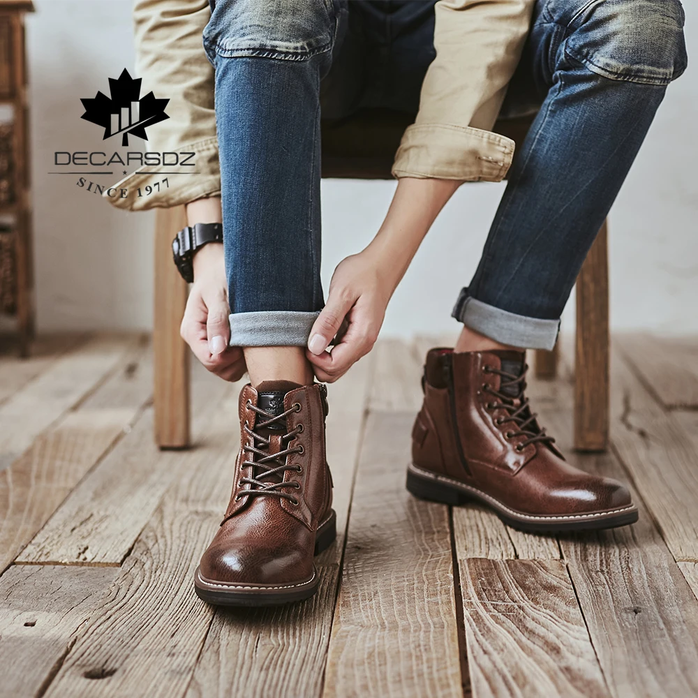 Мужские классические ботинки; Мужская модная обувь; сезон осень-зима; мужские дизайнерские кожаные ботинки на шнуровке; удобные мужские классические повседневные ботильоны
