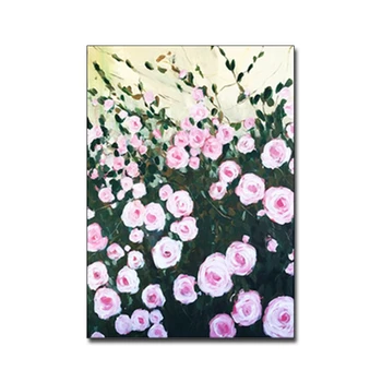 

100% Hand-Painted Heavy Textured Flower Oil Painting Palette Knife Canvas Wall Art Unframed Artwork For Living Room Decoration