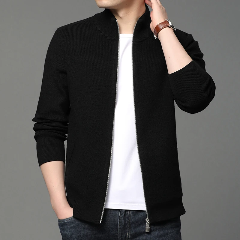 

2020 High End Wool New Brand Casual Stylish Zipper Men Jackets Autumn Windbreaker Cardigan Coats Mens Fashion Clothing Trends