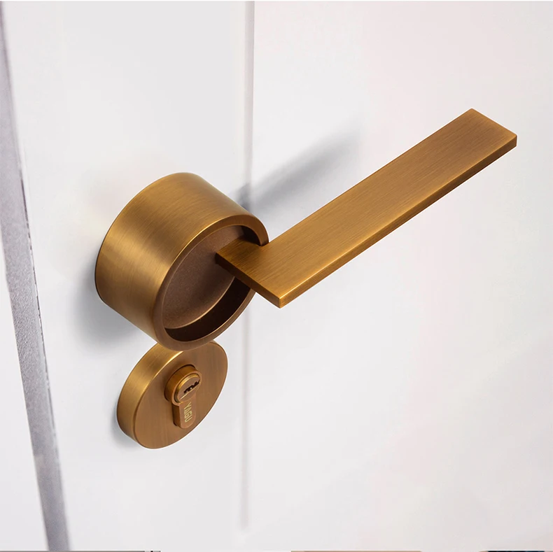  1 Set Simple Fake Door Lock American Style Retro Bedroom Door Handle Lock Interior Anti-theft Room  - 4000065263041