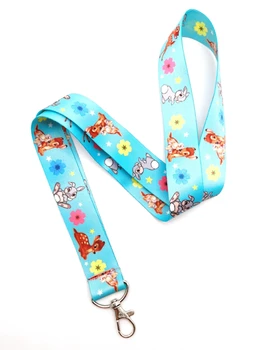 

New cartoon Fawn rabbit Neck Strap Lanyards Badge Holder Rope Pendant Key Chain Accessorie