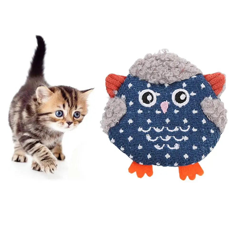 

Pet Cats Kitten Cute Owl Shape Plush Doll Catnip Bite-resistant Interactive Toy