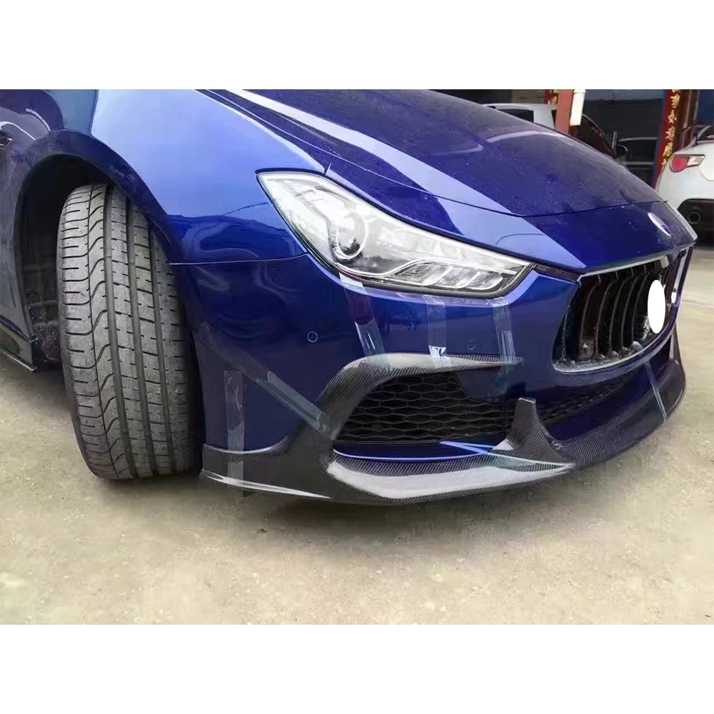 Для Ghibli ASPEC style углеродное волокно передняя губа для Maserati Ghibli Sedan 13-17 авто передний бампер подбородок спойлер для губ протектор