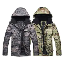 Сноуборд костюм набор мужской зимний открытый водонепроницаемый теплый утолщенный камуфляж, лыжи костюм набор теплый зимний лыжный костюм набор