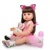 Hot Selling 55 cm Bebe Doll Reborn Toddler Girl Pink Princess Very Soft Full Body Silicone Beautiful Doll Real Touch Toy Gifts ► Photo 3/6