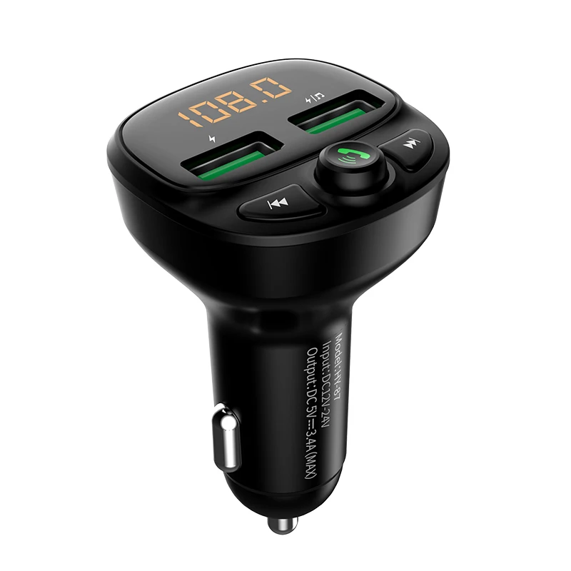 Автомобильный стильный аудио MP3 плеер, быстрая зарядка, двойной USB для автомобиля, быстрое зарядное устройство, автомобильный комплект, fm-передатчик, модулятор, Bluetooth 5,0, громкая связь - Название цвета: Ordinary Version