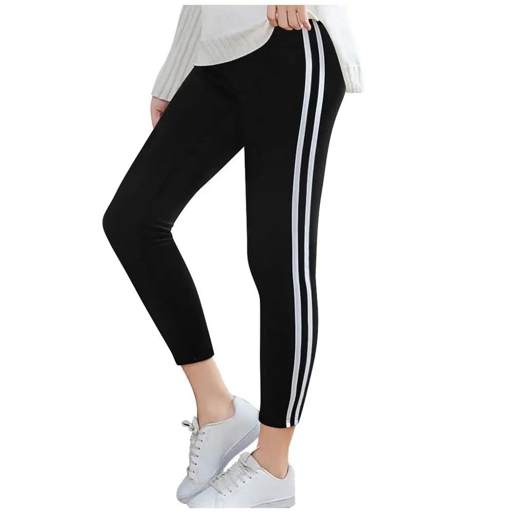 Женские полосатые бархатные кашемировые спортивные штаны размера плюс, эластичные штаны для фитнеса и бега для женщин, мода