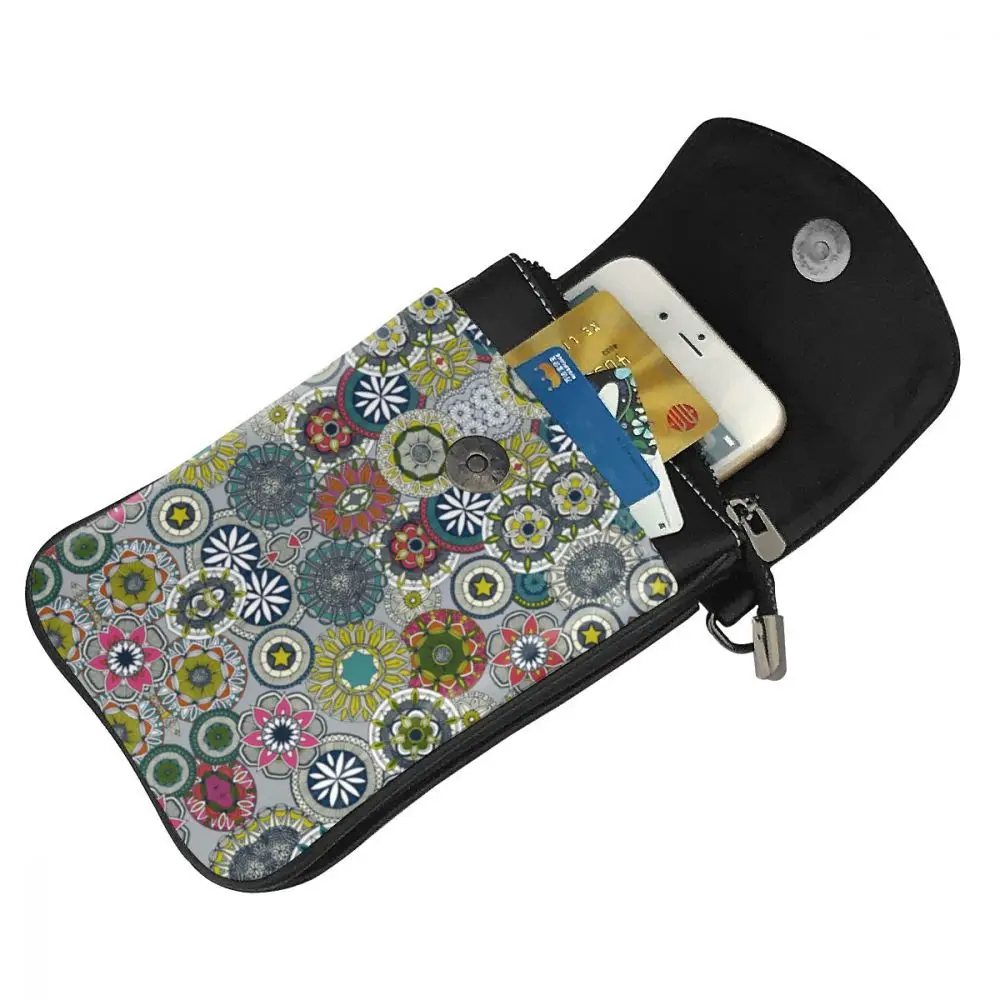 WHEREISART Bolsa Feminina Mini Mandala Cirque, женские сумки для телефона из искусственной кожи с клапаном, дамская сумочка, сумка-мессенджер, клатч