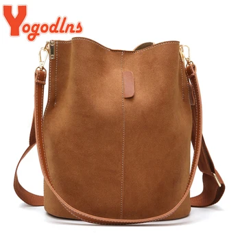 

Yogodlns Women Retro Big Capacious Sling Shoulder Bag Fashion PU Leather Crossbody Bag Elegant Bucket Bags Messenger Handbags