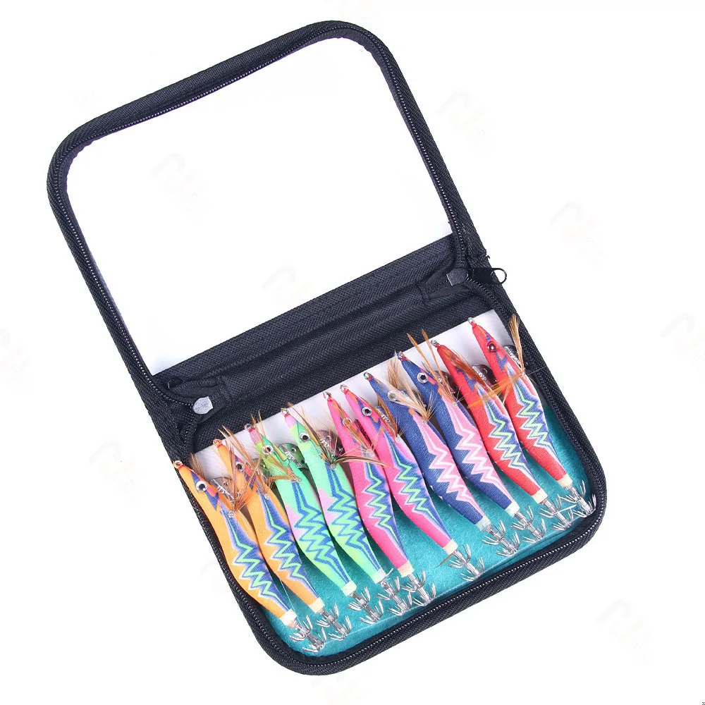 

Fishing Lures 10/set,Colorful bionic shrimp,Glow-in-the-dark wood shrimp,Squid hook,Bionic shrimp bait