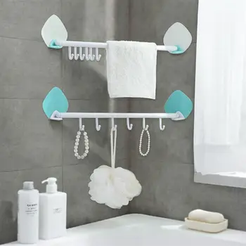

1Pc 6-Hook Bathroom Wall Hook Viscose Hook Strong Sticker Creative Hanger For Bathroom Household Gadgets Towel Storage Hangers