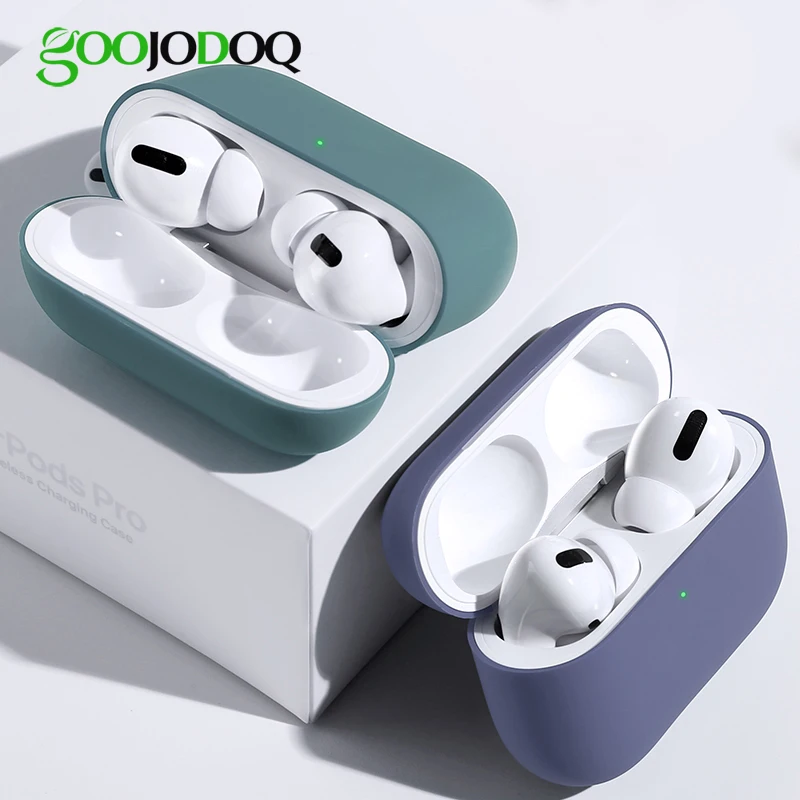 GOOJODOQ для Airpods Pro Чехол Премиум силиконовый чехол Защитный чехол для Airpods Pro/Airpods 3 с светодиодный брелок