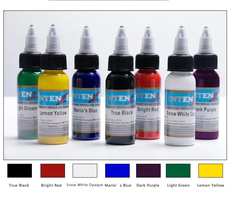 7 цветов выбор набор чернил для тату основные цвета краски 1 унций бутылка