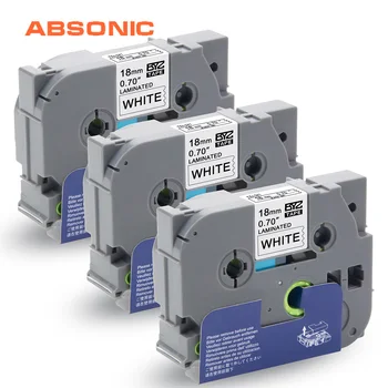 

Absonic 3PK TZe-241 TZ-241 Cassette Ribbon TZe Tape Compatible Brother P-touch PT-P700 PT-D600 LabelMaker Black on White 18mm*8m