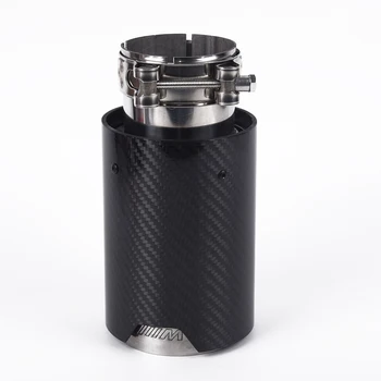 

Carbon Fiber Exhaust Pipe Tip ID 2.5\" OD 3.5\" Stainless steel Black+Silver