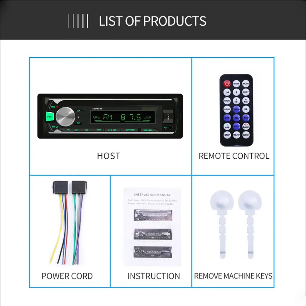 SWM-508 12 В Автомобильный MP3-плеер BT Hands-Free FM радиокарта U диск машина аудио BT автомобиль MPA3 развлечения голосовая навигация# P10