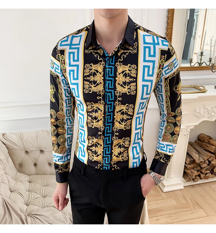Мужская рубашка Camisa Masculina с длинным рукавом, четыре приталенных повседневных рубашки, летняя брендовая Новая мужская Клубная футболка