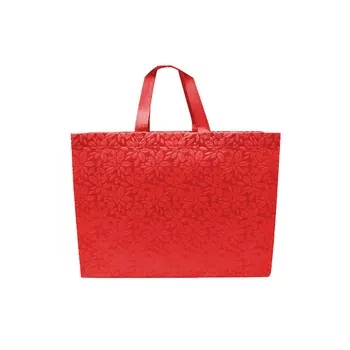 

Women Foldable Shopping Bag Reusable Eco Large Unisex Red Printing Fabric Non-woven Shoulder Bags Tote grocery cloth Bags Pouch
