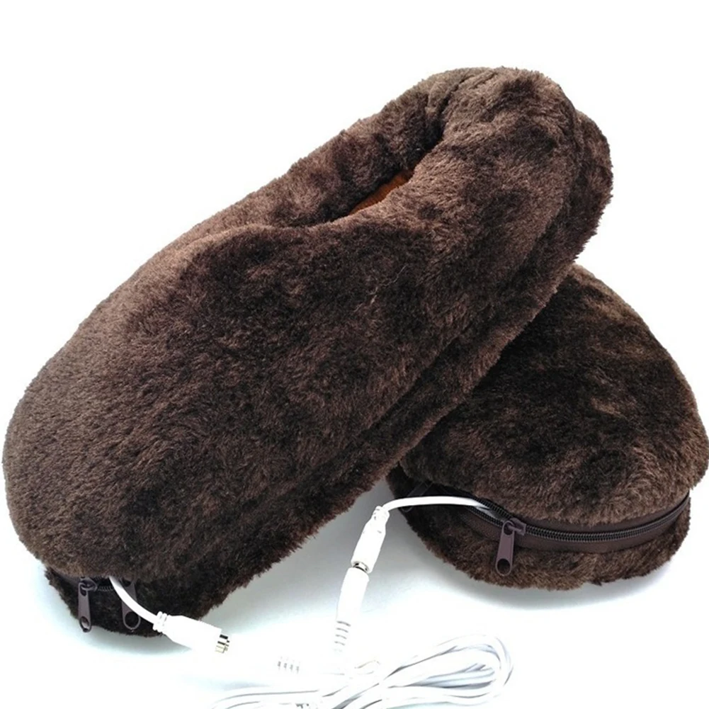 Winter USB Portable Soft Electric Feet Warmer Home Pad Cold Relief Heated Slipper Gift Heating Shoes Practical Reliable