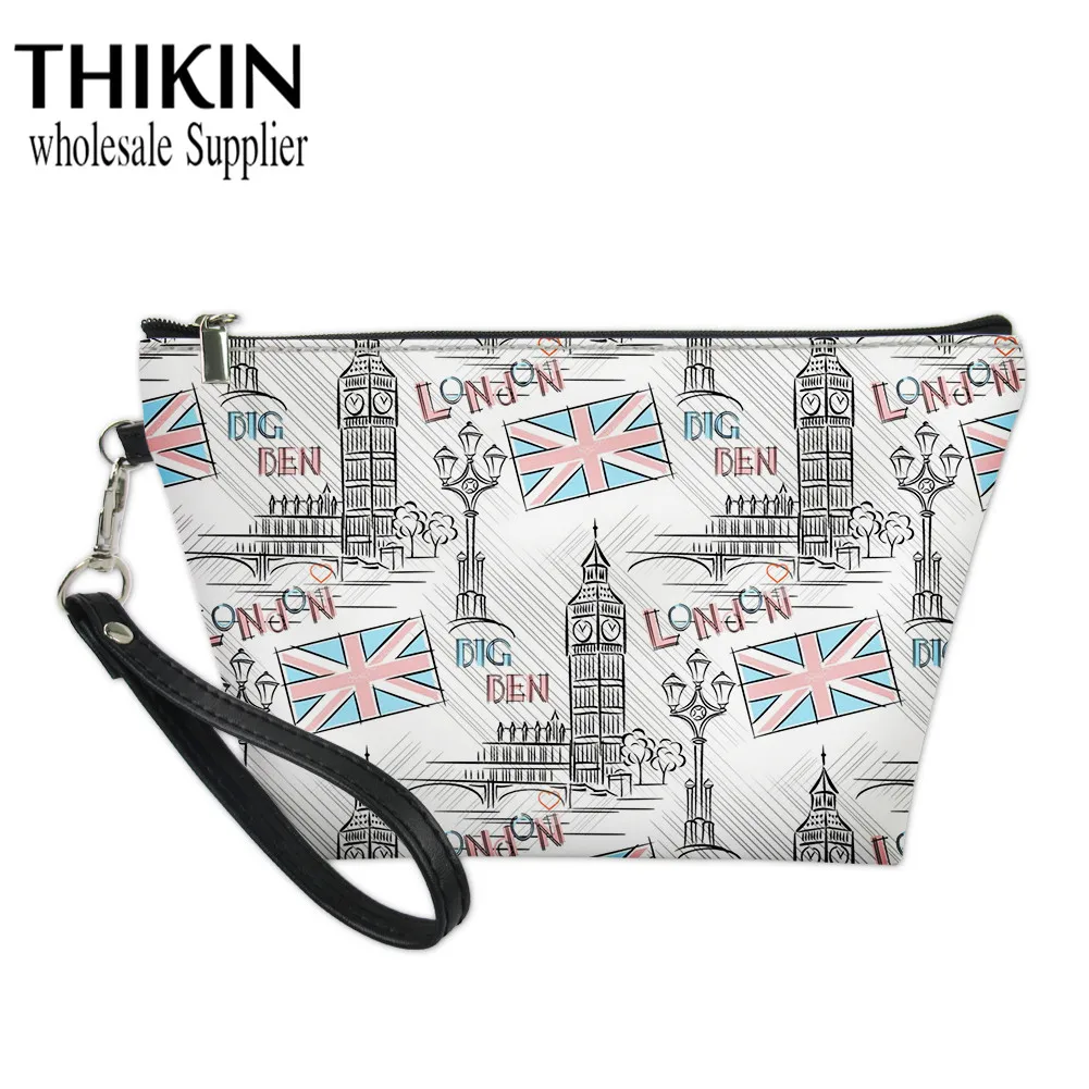 

THIKIN British Flag Big Ben Print Women Function Toiletry Bag Ladies Traval Wash Kit Bags Storage New Cosmetic Cases for Make Up