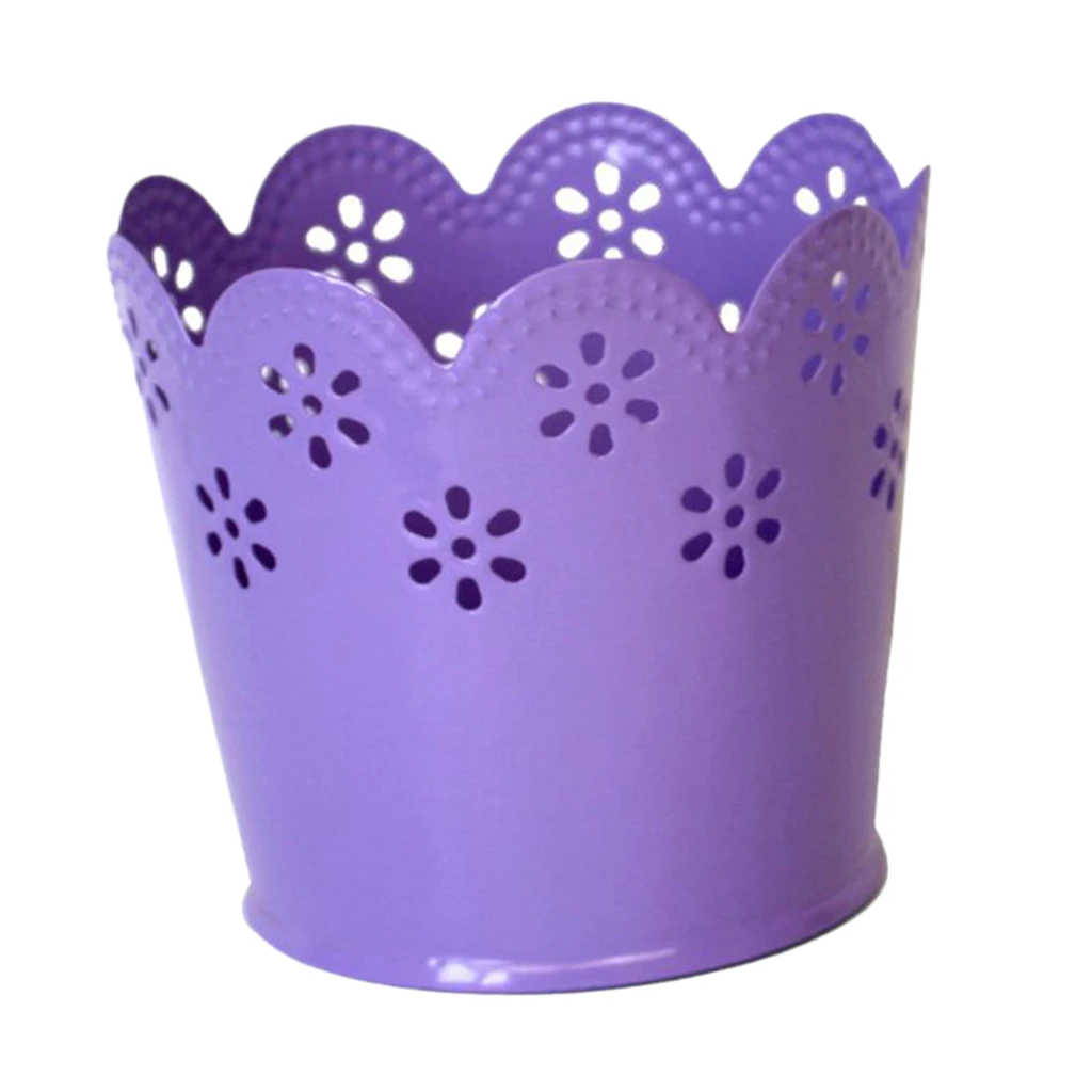 Hollow Flower Basket Holder Container Desktop Organizer Makeup Barrels Bucket