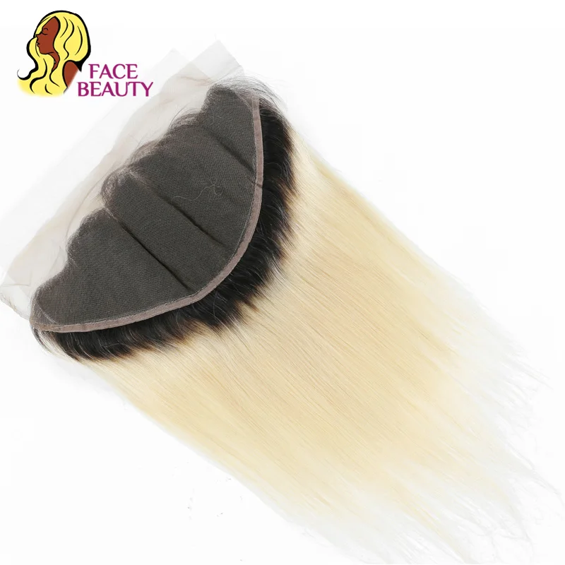 Фронтальная лента Facebeauty 13x6 с эффектом от уха до 1B/613 блондинка Реми Бразильская