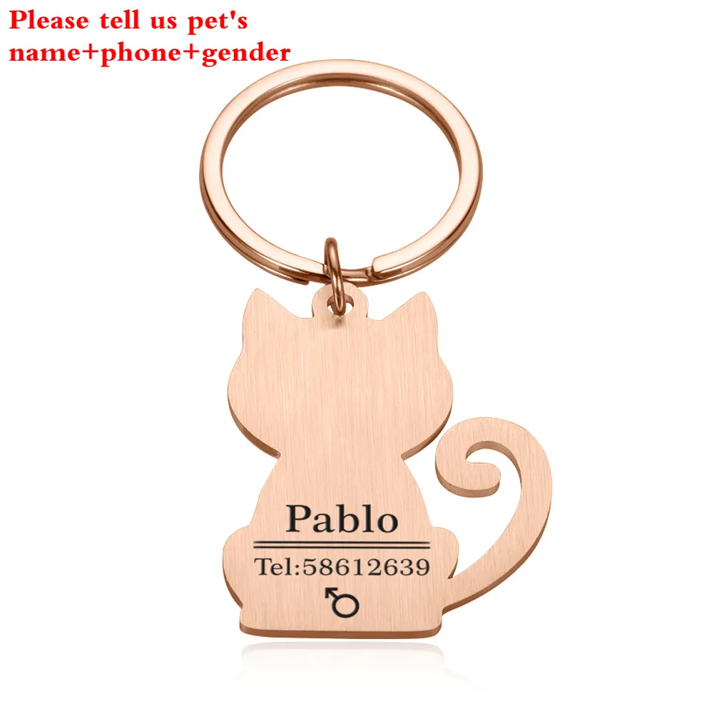 Etiquettes D Identification De Chat Personnalisees Nom Et Numero De Telephone Pour Chaton Grave Collier 6f39f17 Cdiscount