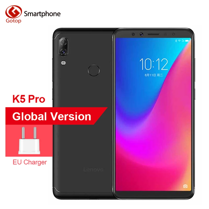 Глобальная версия lenovo K5 Pro 4050 мАч 6 ГБ + 64 Гб четыре камеры 5 99 дюймов мобильный
