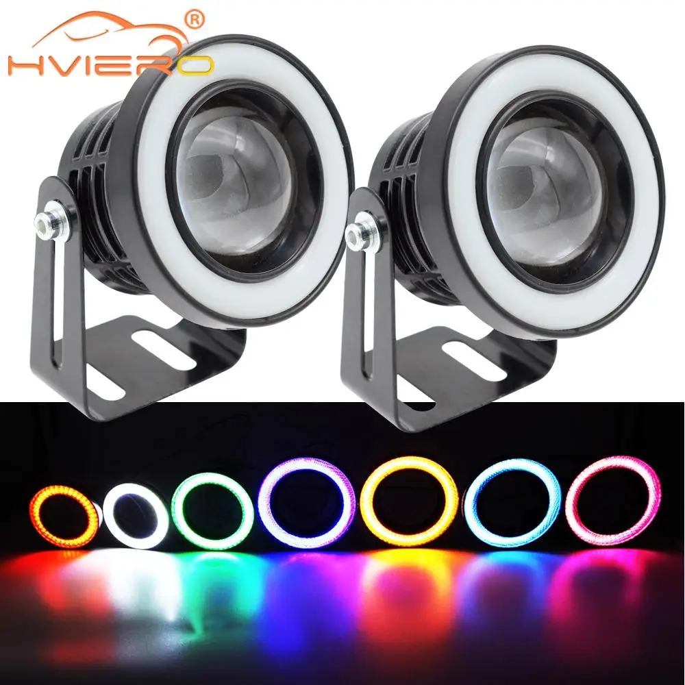 

2X Car COB Auto Led HeadLamp Angel Eyes Fog Light Headlight DRL Daytime Running Light Head Lamp Day Light Turn Signal Trunk Lamp