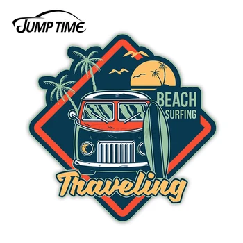 

Jump Time Surf Van Vinyl Stickers Surfer Beach Sticker Laptop Luggage JDM Decal Car Wrap Bumper Trunk Truck Graphics