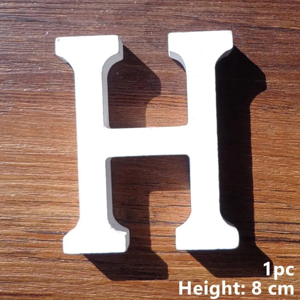 Wood Letter H Taoup A-Z деревянные буквы стоящий домашний декор "сделай сам" 0-9 деревянный номер Украшение свадебного стола аксессуары индивидуальное имя любовь женитьба - Цвет: Wood Letter H