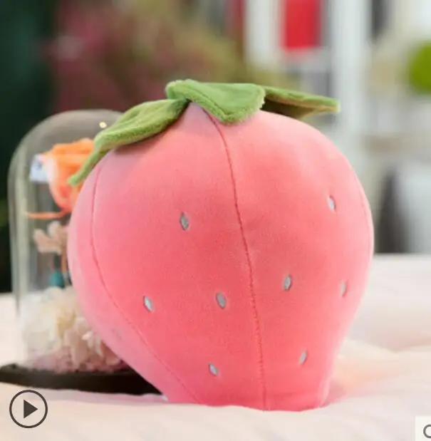 Kawaii фрукты плюшевая игрушка клубника банан яблоко сосна яблоко кукла подушка моделирование мультфильм кукла украшения подушки подарок на день рождения - Цвет: 20cm-Pink-peach