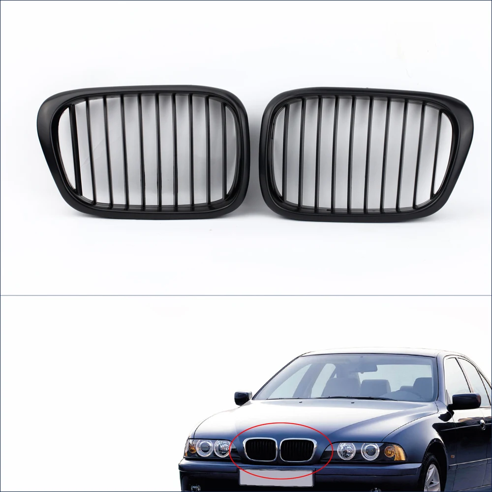 

Hot New 2Pcs Matte Black Front Kidney Racing Grilles for BMW E39 5 Series 1998-2003