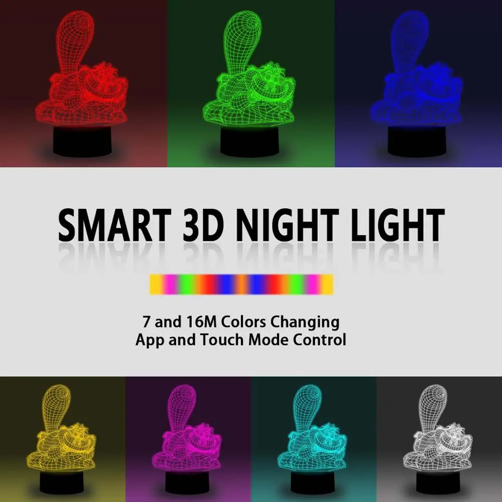 NiteApps 3D Гарфилд Чеширский кот ночник стол Иллюзия украшение лампа подарок на день рождения приложение/сенсорный контроль